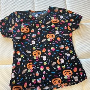 Halloween scrub top